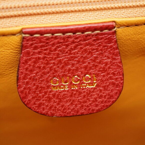 Gucci Bamboo shoulder handbag red leather Stop - Picture 8 of 8
